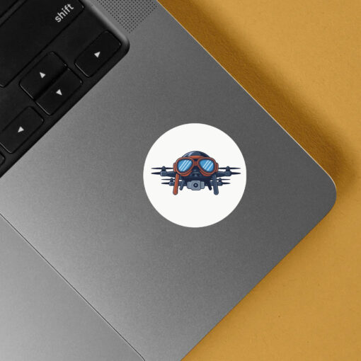 Drones Wearing Aviator Pilot Goggles on Stickers