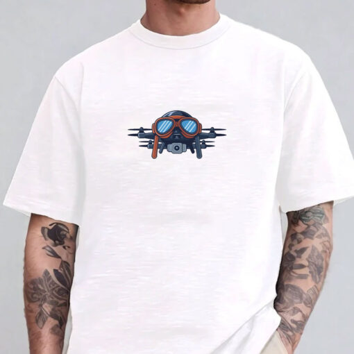 Drones Wearing Aviator Pilot Goggles on T-Shirts