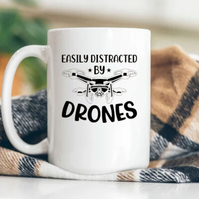 Easily Distracted by Drones Mug Coffee