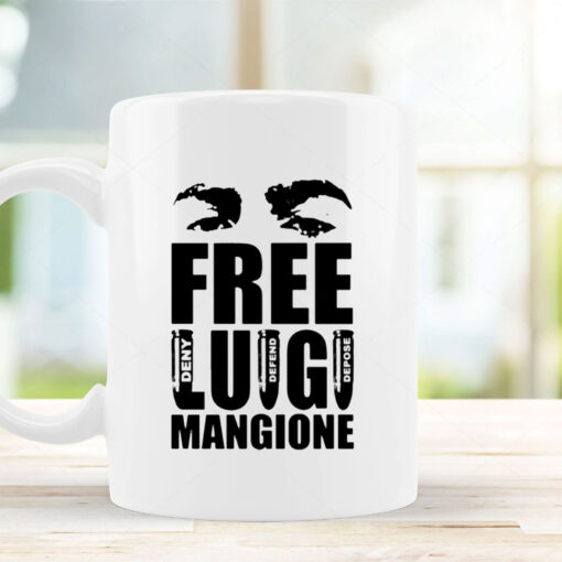 Free Luigi Mangione Deny Defend Depose ‬Mug Coffee