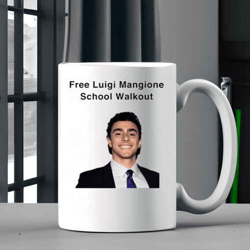 Free Luigi Mangione School Walkout Mug 2024 Coffee