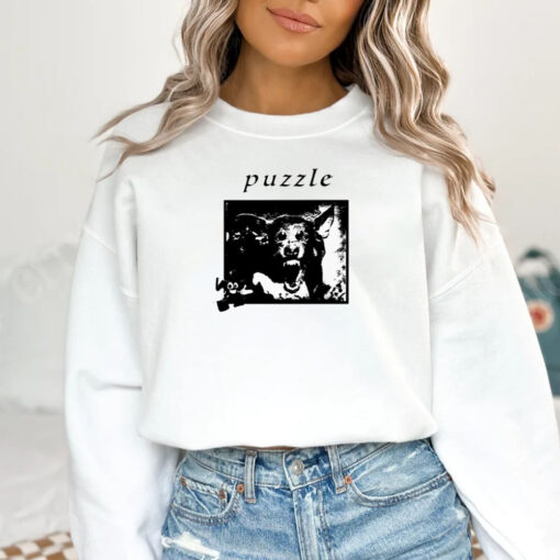 Hello Puzzle Dog Pink T-Shirt 20241