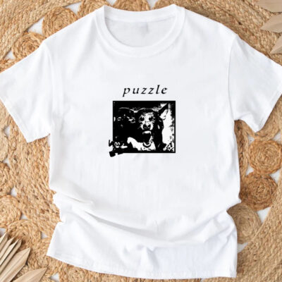 Hello Puzzle Dog Pink T-Shirt 20243