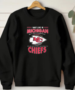 I May Live In Michigan But On Gameday My Heart Soul Belongs To Chiefs T-Shirt 20241