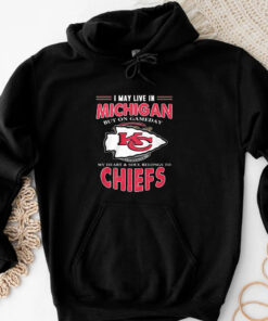 I May Live In Michigan But On Gameday My Heart Soul Belongs To Chiefs T-Shirt 20243