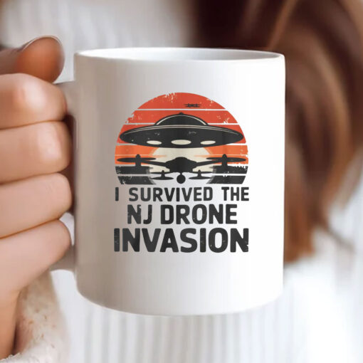 I Survived The NJ Drone Invasion Mug Coffee - New Jersey drone sightings