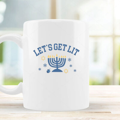 Let's Get Lit Hanukkah Mug Coffee