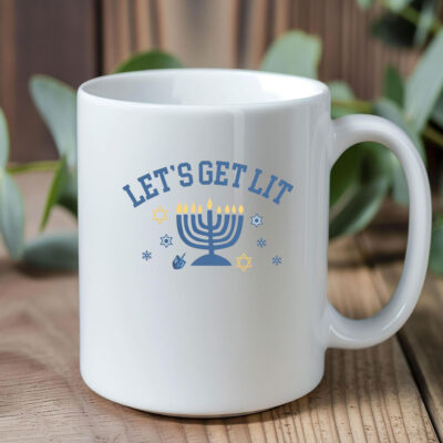 Let's Get Lit Hanukkah Mug Coffee