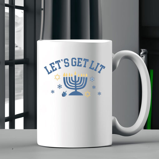 Let's Get Lit Hanukkah Mug Coffee