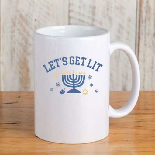 Let's Get Lit Hanukkah Mug Coffee