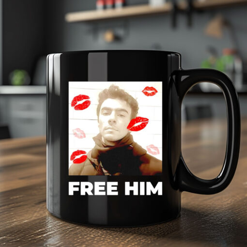 Luigi Mangione Free Him lips Mug Coffee