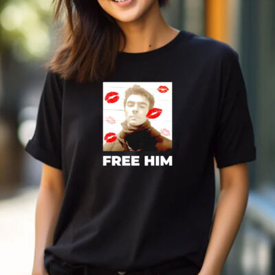 Luigi Mangione Free Him lips T-shirts