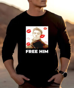 Luigi Mangione Free Him lips T-shirts