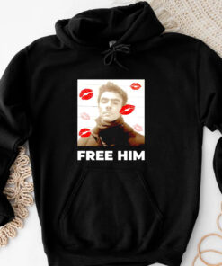 Luigi Mangione Free Him lips T-shirts