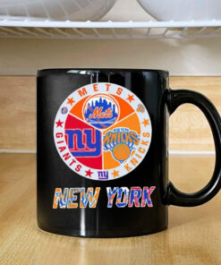 New York Teams logo mashup NY Knicks NY Giants NY Mets Mug 2024