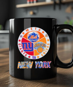 New York Teams logo mashup NY Knicks NY Giants NY Mets Mug 20242