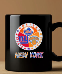 New York Teams logo mashup NY Knicks NY Giants NY Mets Mug 20243