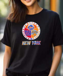 New York Teams logo mashup NY Knicks NY Giants NY Mets T-shirt 2024