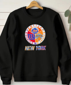 New York Teams logo mashup NY Knicks NY Giants NY Mets T-shirt 20241