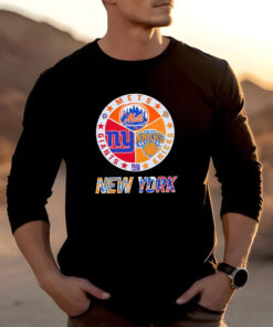 New York Teams logo mashup NY Knicks NY Giants NY Mets T-shirt 20242