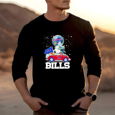 Snoopy driving car snow Buffalo Bills T-shirt 20242