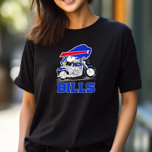 Snoopy riding motorcycle Buffalo Bills T-shirt 2024