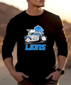 Snoopy riding motorcycle Detroit Lions T-shirt 20242