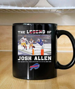 The Legend Of Josh Allen First With Pass Rush And Receiving To’s In The Same Game Mug 2024