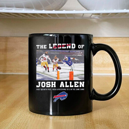 The Legend Of Josh Allen First With Pass Rush And Receiving To’s In The Same Game Mug 2024