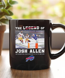 The Legend Of Josh Allen First With Pass Rush And Receiving To’s In The Same Game Mug 20241