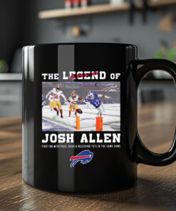 The Legend Of Josh Allen First With Pass Rush And Receiving To’s In The Same Game Mug 20242