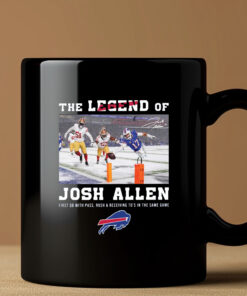 The Legend Of Josh Allen First With Pass Rush And Receiving To’s In The Same Game Mug 20243