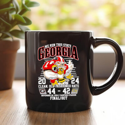 We run this State Georgia 20 24 Yellow Jackets mascot Mug 1