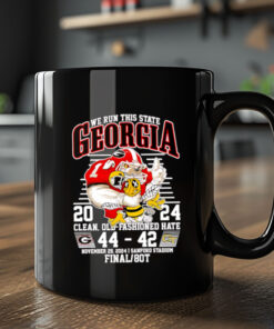 We run this State Georgia 20 24 Yellow Jackets mascot Mug 2