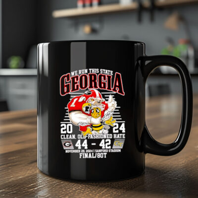 We run this State Georgia 20 24 Yellow Jackets mascot Mug 2