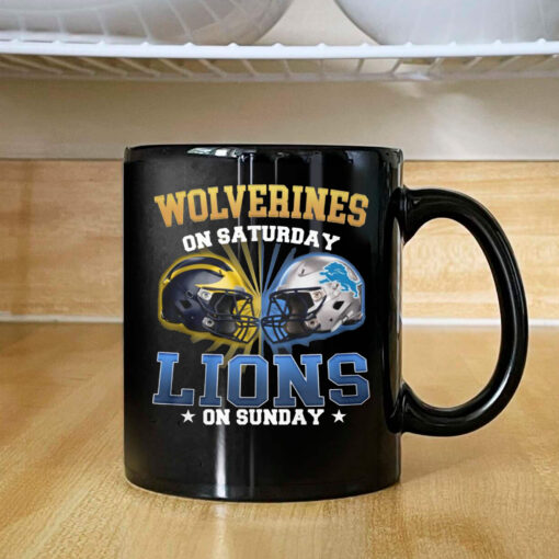 Wolverines On Saturday Lions On Sunday Mug 2024