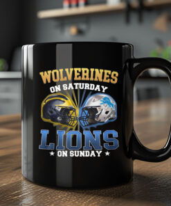 Wolverines On Saturday Lions On Sunday Mug 20242