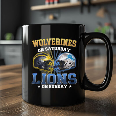 Wolverines On Saturday Lions On Sunday Mug 20242