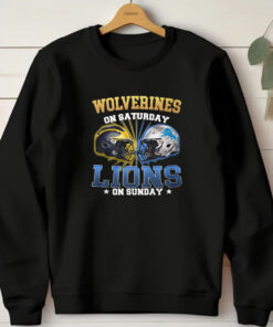 Wolverines On Saturday Lions On Sunday T-Shirt 20241