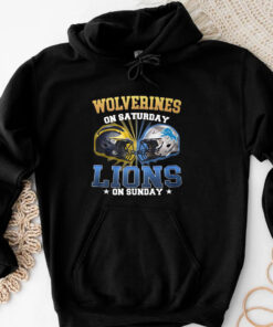 Wolverines On Saturday Lions On Sunday T-Shirt 20243