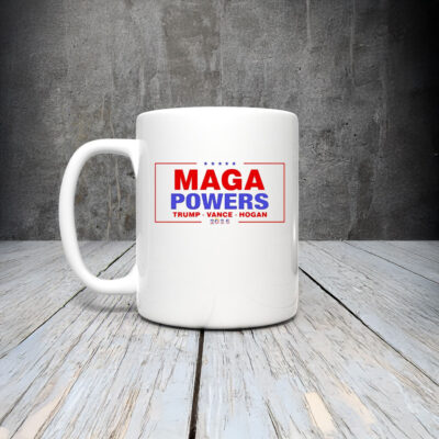 Hulk Hogan wearing Maga Powers Trump Vance Hogan 2025 Mug Coffee