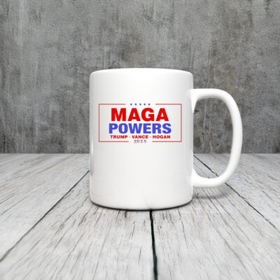 Hulk Hogan wearing Maga Powers Trump Vance Hogan 2025 Mug Coffee