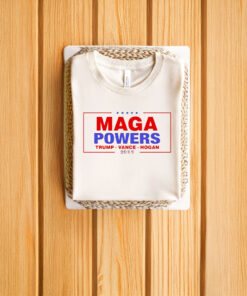 Hulk Hogan wearing Maga Powers Trump Vance Hogan T-shirts