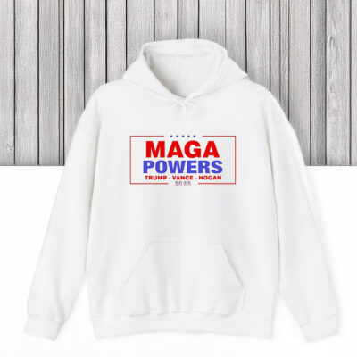 Hulk Hogan wearing Maga Powers Trump Vance Hogan T-shirts