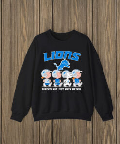 The Peanuts Detroit Lions forever not just when we win T-shirts